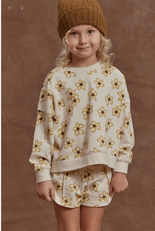 Rylee + Cru Boxy Pullover Sweatshirt Daisy