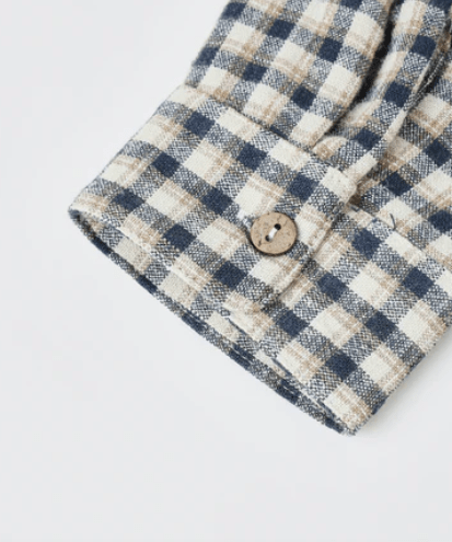 Rylee & Cru Collared Long Sleeve Shirt Navy Check