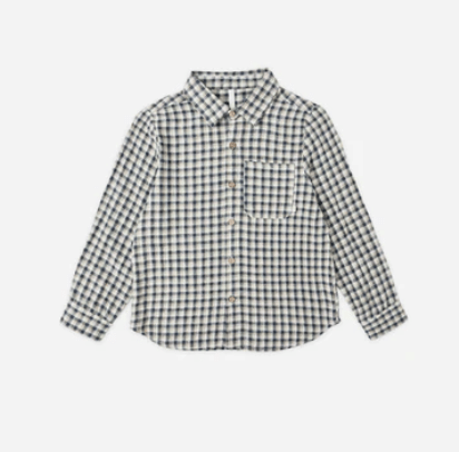 Rylee & Cru Collared Long Sleeve Shirt Navy Check