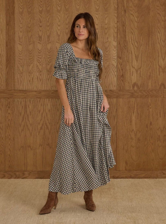 Rylee & Cru Birdie Dress  Navy Check