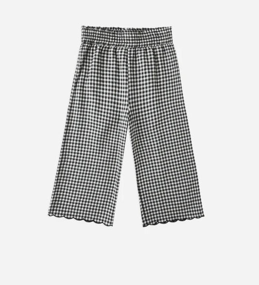 Rylee & Cru WIDE LEG PANT BLACK GINGHAM