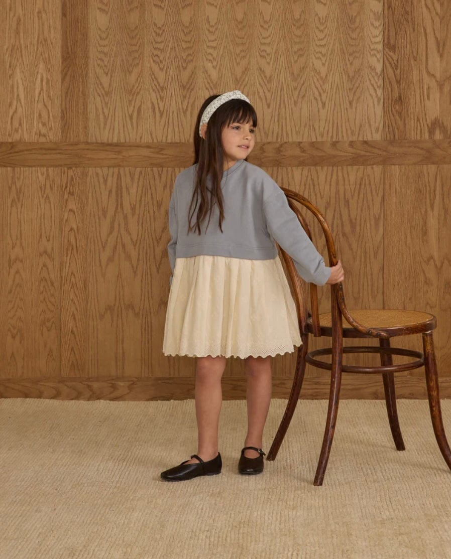 girls dusty blue dress SWEATSHIRT DRESS DUSTY BLUE 12