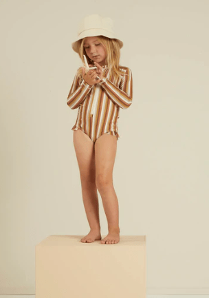 Rylee + Cru Inc. Rashguard One-Piece Multi-Stripe
