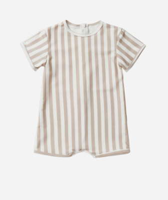 Rylee + Cru Inc. Shorty One-Piece Grey Stripe