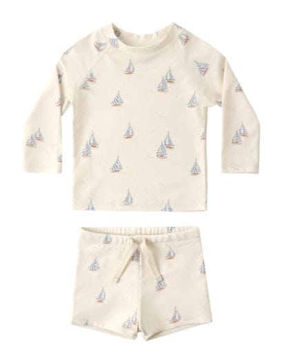 RYLEE + CRU LLC Rylee + Cru Llc Boys Boys-swim Boys Rashguard Set Sail
