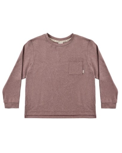 RYLEE + CRU LLC Long Sleeve Pocket Tee Heathered Mulberry