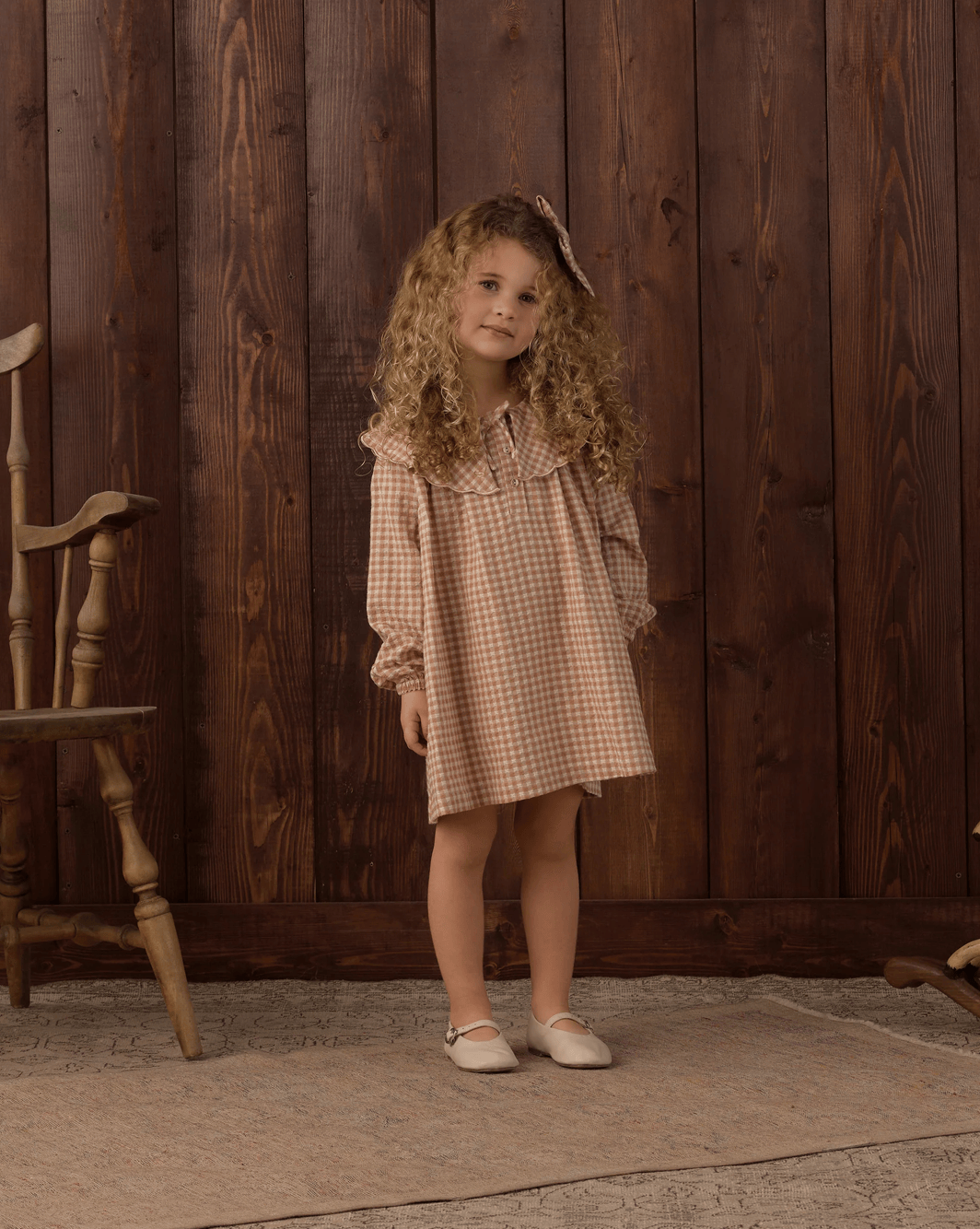 RYLEE + CRU LLC Collette Mini Dress Fawn Gingham