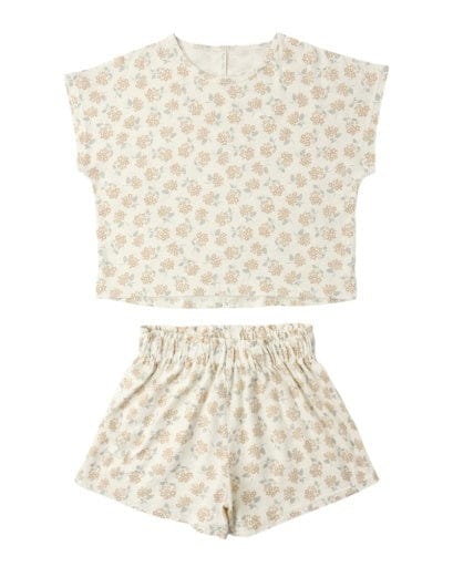 RYLEE + CRU LLC Rylee + Cru Llc Girls Girls-sets Raegan Set Yellow Ditsy