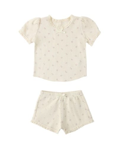 RYLEE + CRU LLC Rylee + Cru Llc Girls Girls-sets Ruby Set Mauve Ditsy