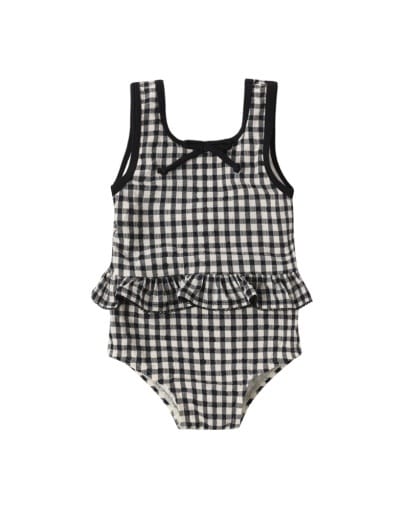 RYLEE + CRU LLC Rylee + Cru Llc Girls Girls-swim Skirted One-piece Black Gingham