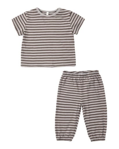 RYLEE + CRU LLC Rylee + Cru Llc Boys Infant Boys-bubbles/rompers/sets Jersey Tee + Pant Set Vintage Stripe