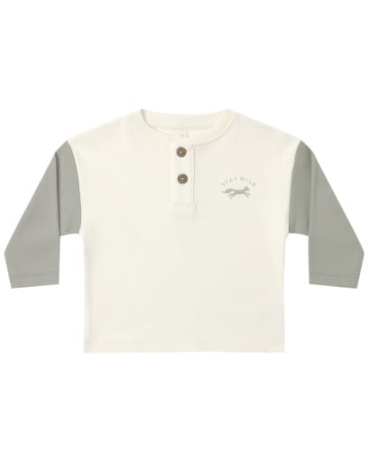RYLEE + CRU LLC Rylee + Cru Llc Boys Infant Boys-bubbles/rompers/sets Long Sleeve Henley Tee Laurel