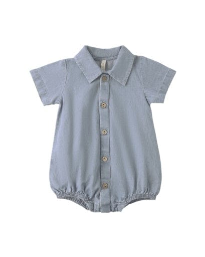 RYLEE + CRU LLC Rylee + Cru Llc Boys Infant Boys-bubbles Matteo Romper Chambray