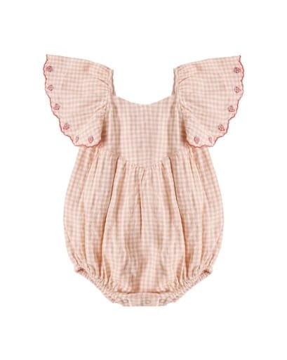 RYLEE + CRU LLC Rylee + Cru Llc Girls Infant Girls-bubbles Roxy Romper Petal Gingham