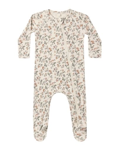 RYLEE + CRU LLC Bamboo Zip Footie Holiday Floral