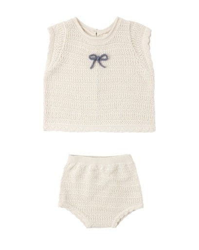 RYLEE + CRU LLC Rylee + Cru Llc Girls Infant Girls-sets Scallop Knit Baby Set Natural