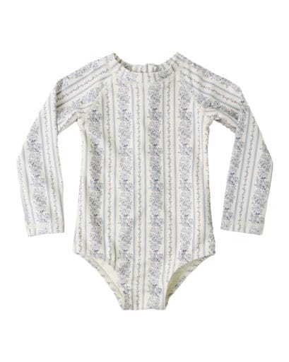 RYLEE + CRU LLC Rylee + Cru Llc Girls Infant Girls-swim Delphine Rashguard One-piece Blue Floral
