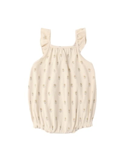 RYLEE + CRU LLC Rylee + Cru Llc Ribbed Ruffle Romper Buttercup