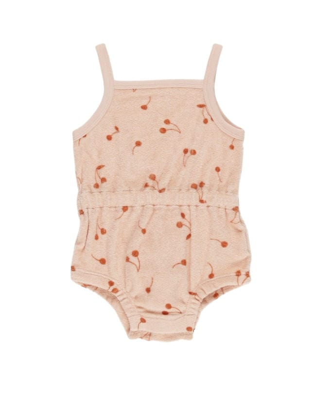 Rylee & Cru TERRY CINCH ROMPER CHERRIES