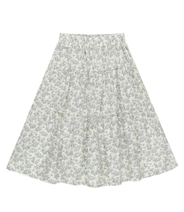 Rylee & Cru TIERED MIDI SKIRT BLOSSOM