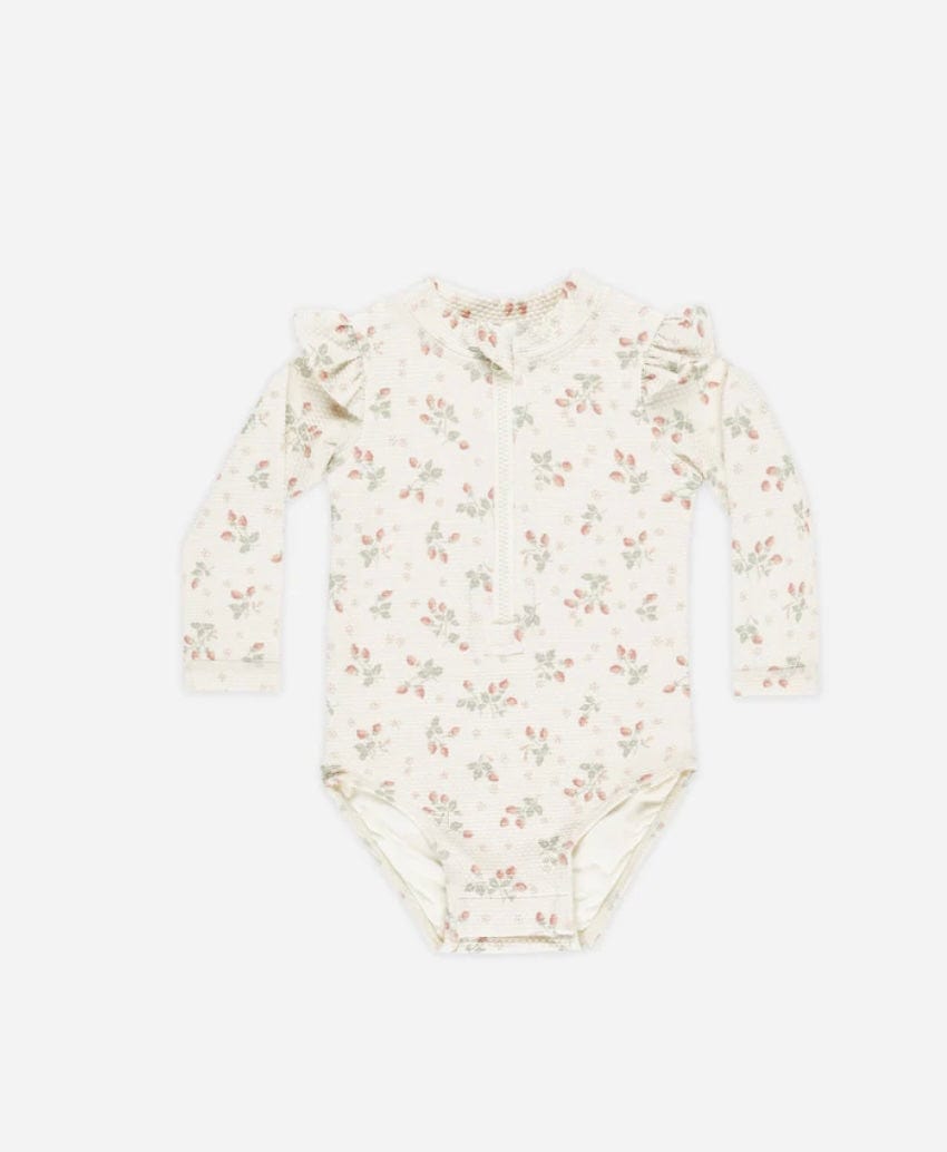 Rylee & cru BYRON RASHGUARD ONE-PIECE STRAWBERRIES