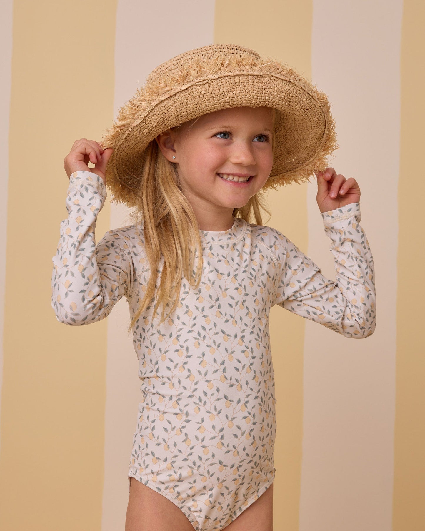 Rylee & cru DELPHINE RASHGUARD ONE-PIECE LEMONS