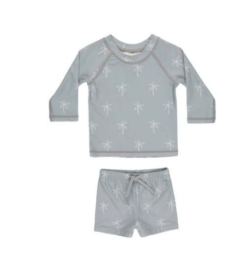 Rylee & Cru FINN RASHGUARD + SHORT SET PALMS