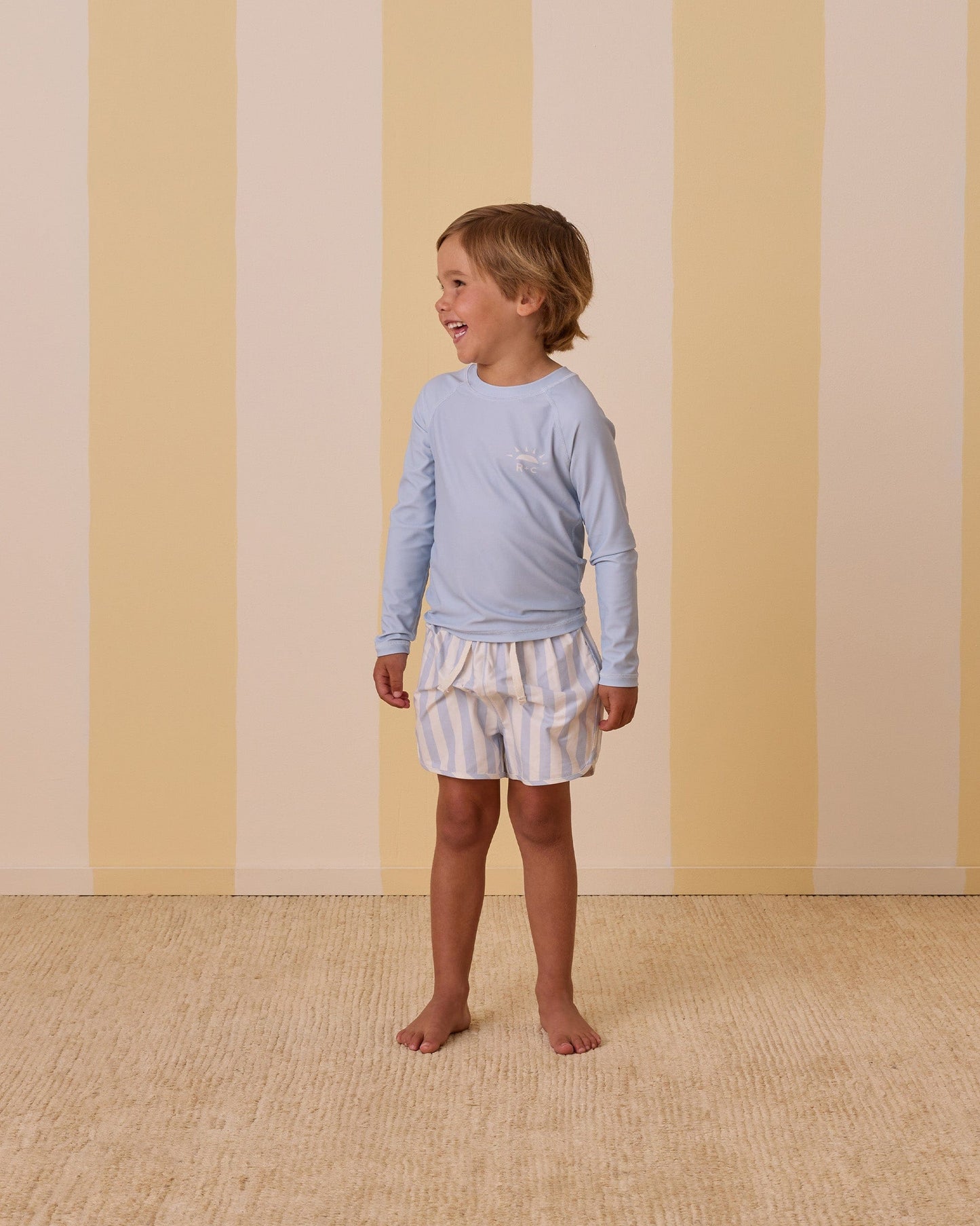 Rylee & Cru SWIM TRUNK BLUE STRIPE