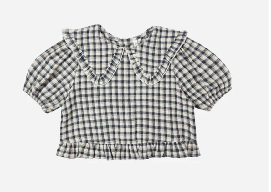 Rylee & Cru Rylee & Cru Prairie Blouse  Navy Check