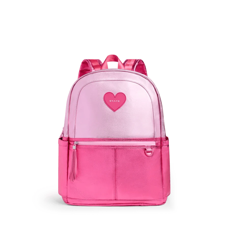 STATE Kane Double Pocket Backpack Metalic Pink/Hot Pink