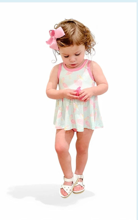 Sweet Bay/Wee Ones Pink Pelican Peplum