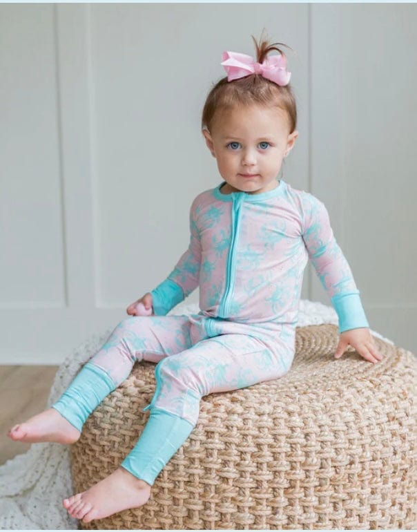 Sweet Bay/Wee Ones Pink Crab Zipper Onesie
