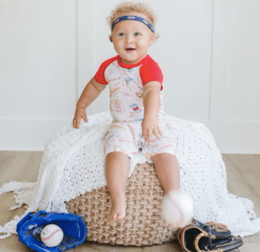 Sweet Bay/Wee Ones Baseball snack Romper