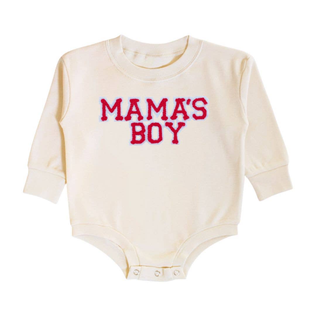 Sweet Wink 12-18M Mama's Boy Patch Valentine's Day Long Sleeve Romper - Baby BOL-64 NT-12-18M