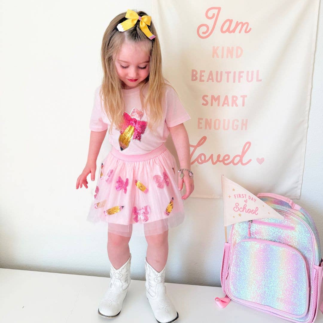 Sweet Wink Back to School Cutie Sequin Tutu - Kids Clothing