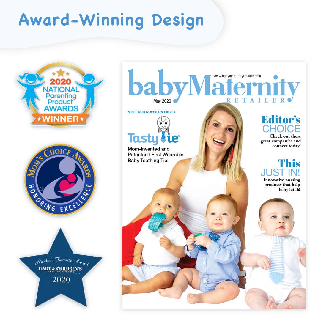 Tasty Tie® Tasty Tie Teether, Crinkle Toy, Baby Boy Gift (Shark) tt-shark-1
