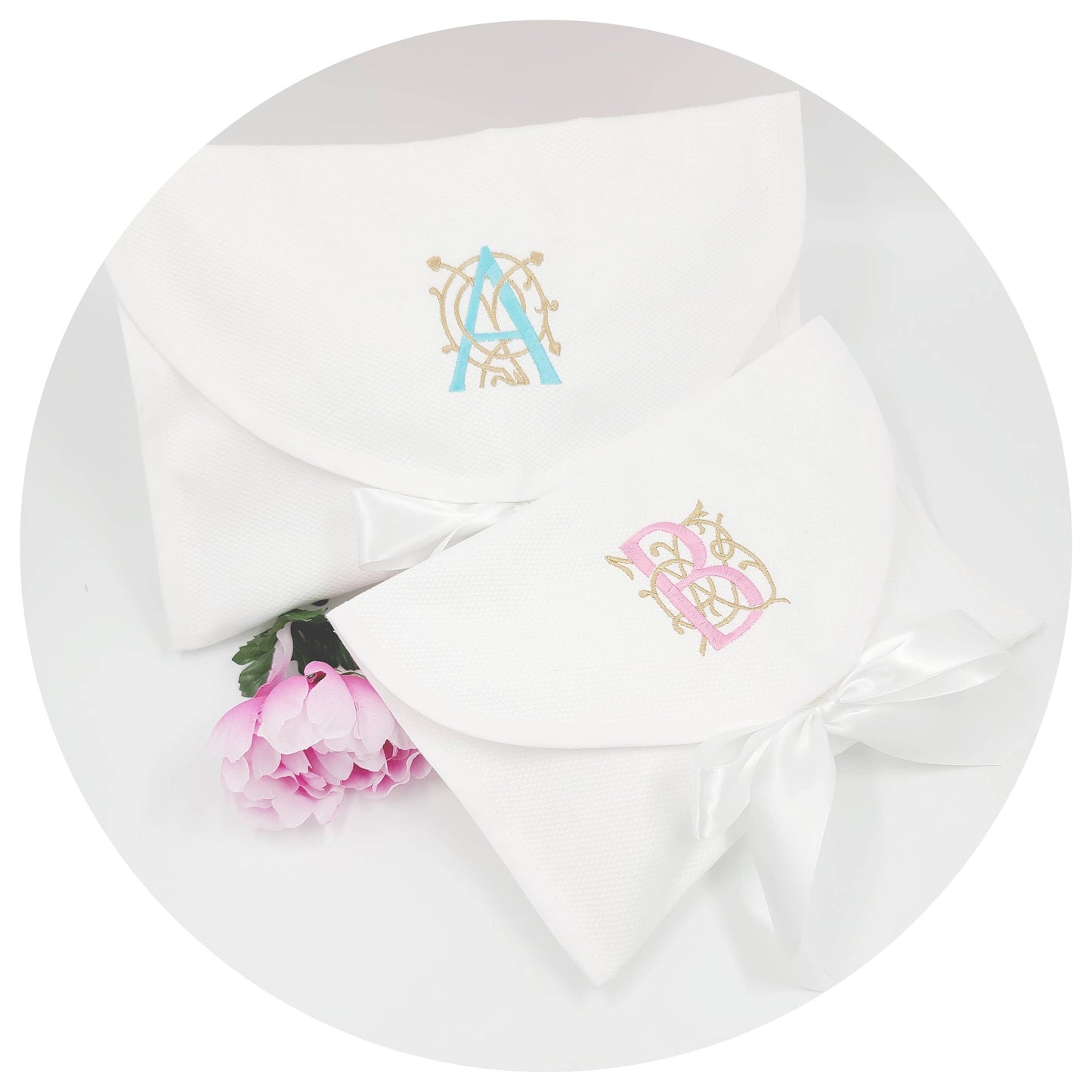 THE ROYALTY COLLECTION White Cotton Pique Envelope Bag