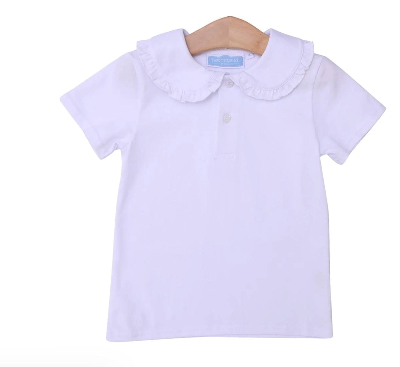 Trotter Street Trotter Street Ruffle Polo White