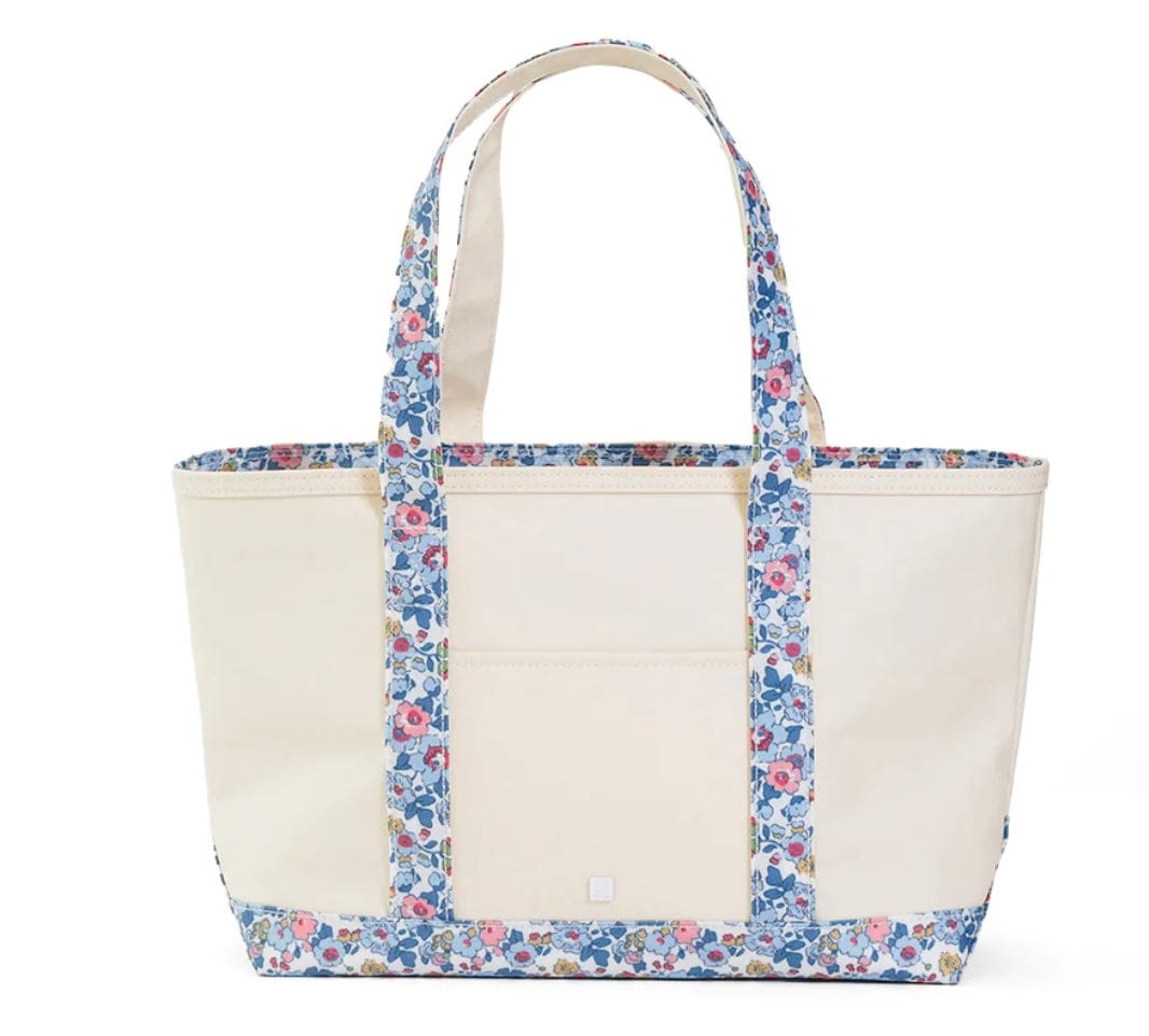 Trvl Design MEDIUM TOTE - COATED CANVAS NATURAL with BRIDGEHAMPTON TRIM