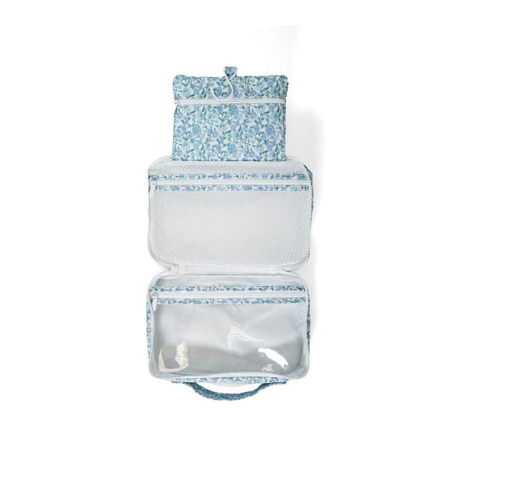 Trvl Design Luxe Hanging Toiletry Hamptons Floral with Chambray