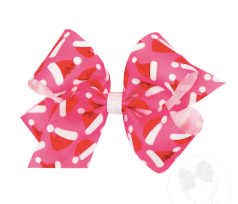 Wee One Default Pink Santa hat bow Medium