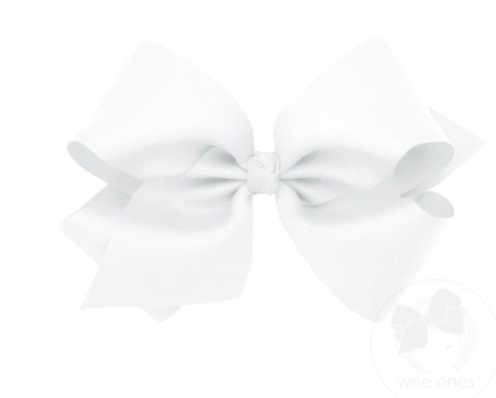 Wee One Medium Medium White Grosgrain Bow