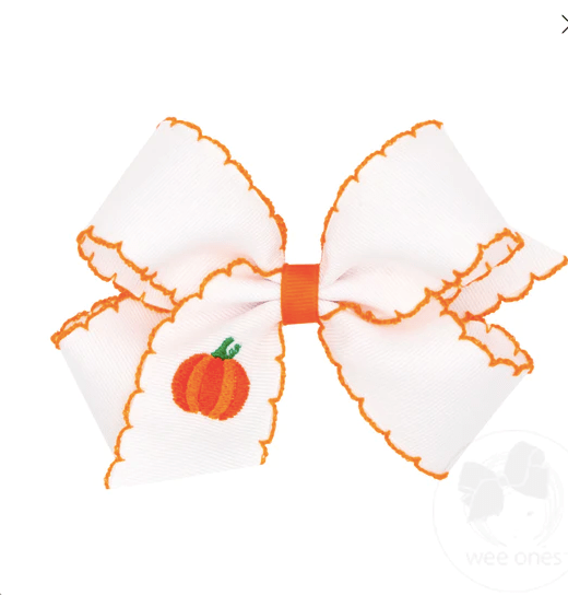 Wee One Medium Moonstitch Pumpkin Bow