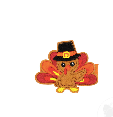 Wee One Turkey Turkey Harvest Feltie Hair Clip
