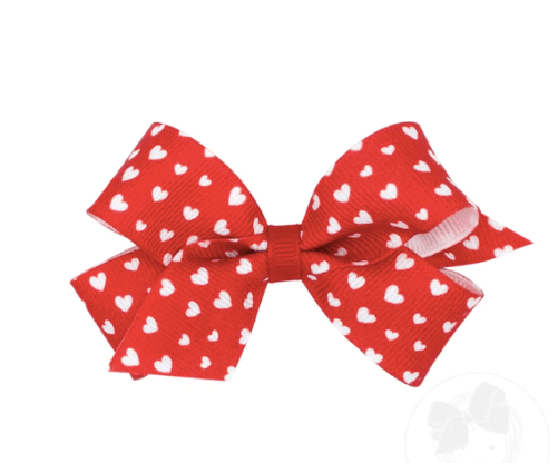 Wee One Valentine Heart printed Hair bows