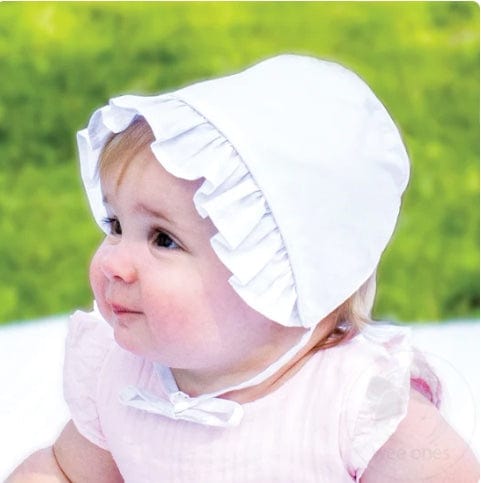 Wee Ones Ruffle Moonstitch Edge Baby Bonnet