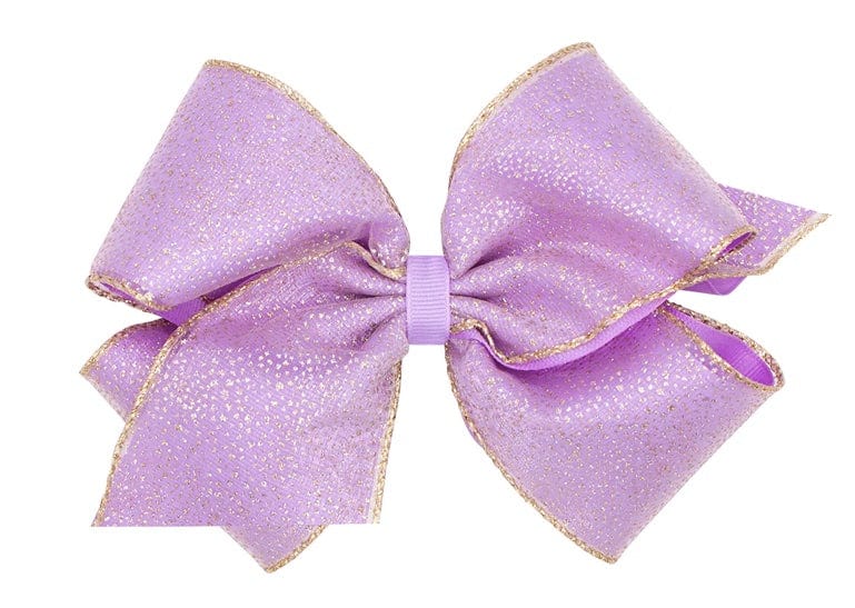 Wee ones Lavender Gold Sparkle Overlay Bow by Wee Ones