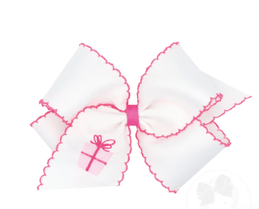 Wee Ones Wee Ones Moonstitch Emb. Birthday Hair Bow