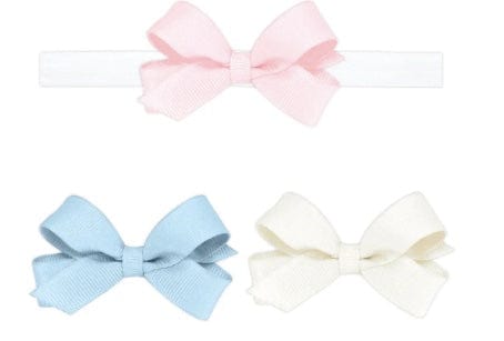 Wee Ones WEE ONES: THREE TINY GROSGRAIN HAIR BOWS & ONE ADD-A-BOW BAND
