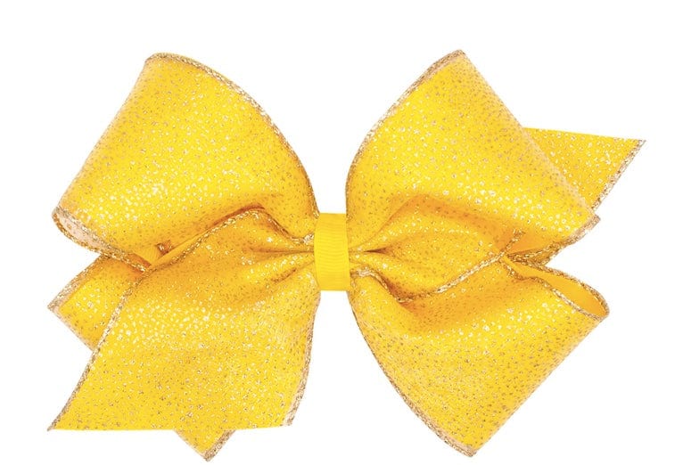 Wee ones Yellow Gold Sparkle Overlay Bow by Wee Ones